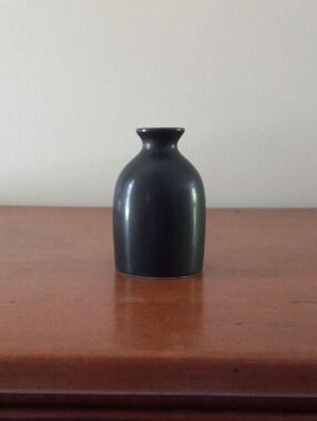 Small Matte Black Ceramic Bud Vase - Decorative Home Accent